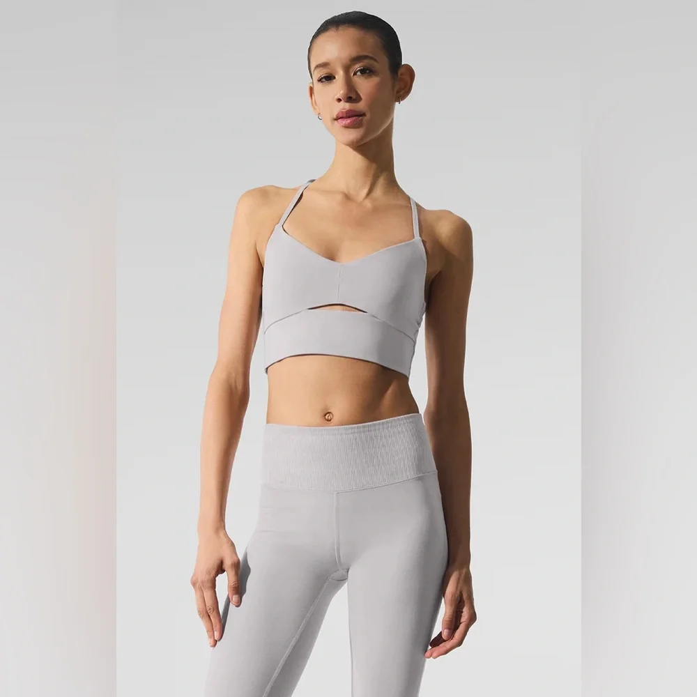 ALO YOGA | ✨NEW✨ Washed Alosoft Highlight Bra in Grey Sky Wash